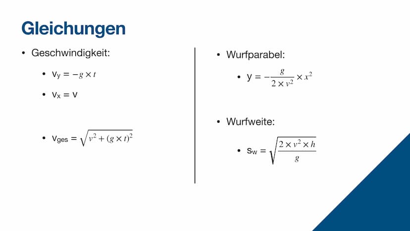 Der waagerechte Wurf
Physik Gliederung
Der waagerechte Wurf
●
●
●
●
●
Beispiele
Simulation
Gleichungen & Herleitungen
Aufgabe
Quellen Der wa