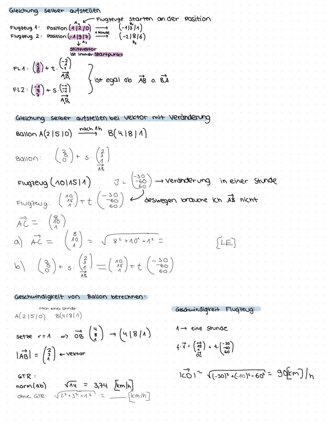 Geraden aufstellen, welche... (s.155/5)
h mit g schneiden: Gleicher Stützvektor
Linear unabhängigen RV
i mit 9 parallel: Anderer Stützvektor