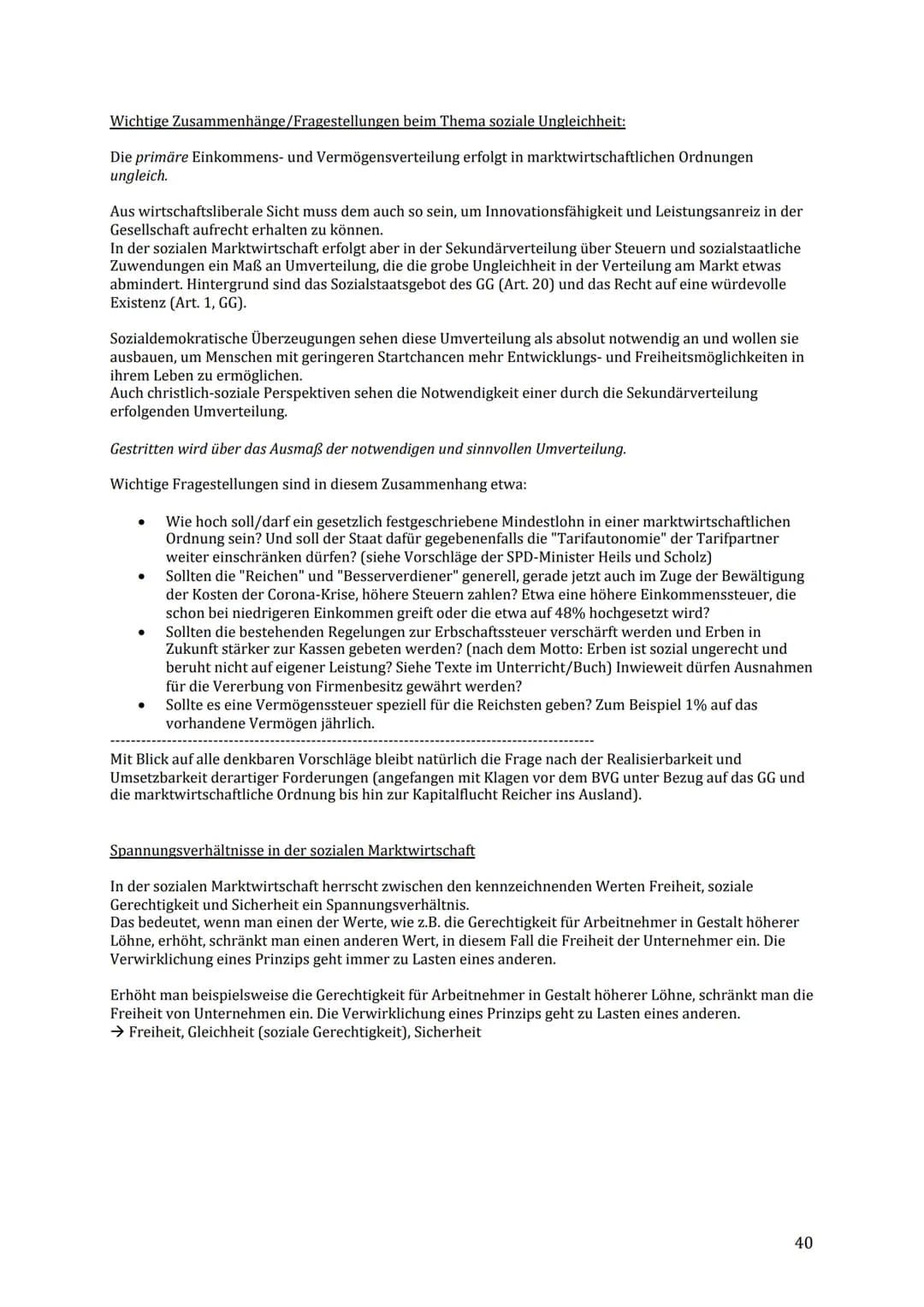 Q2 Soziale Marktwirtschaft - zwischen Anspruch und Wirklichkeit
Soziale Marktwirtschaft
Verbindung der Freiheit auf dem Markt mit dem Prinzi