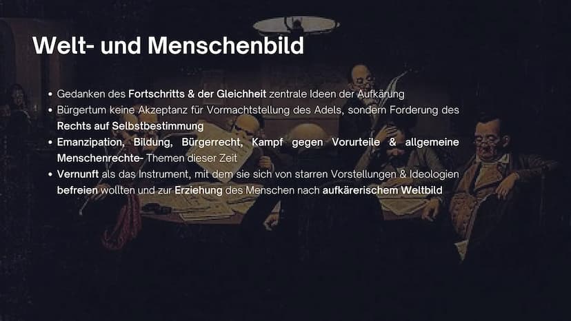 Sina
10AXIMAA
Ialo!
10.0
Die Aufklärung
Die Epoche der Vernunft (1720-1800)
URT Gliederung
Historischer Hintergrund
Welt- und Menschenbild
T