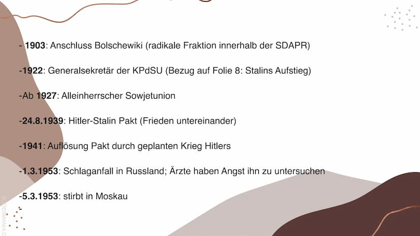 DESMANIA.C
66
,,Schluss mit der
Wer mehr
Gleichmacherei.
arbeitet, soll auch besser leben." SLIDESMANIA.CO
Russland unter Stalin
und die Sow