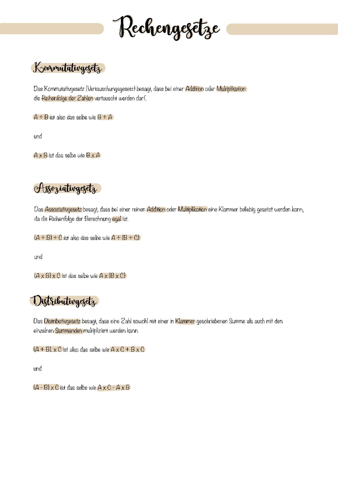 Rechengesetze