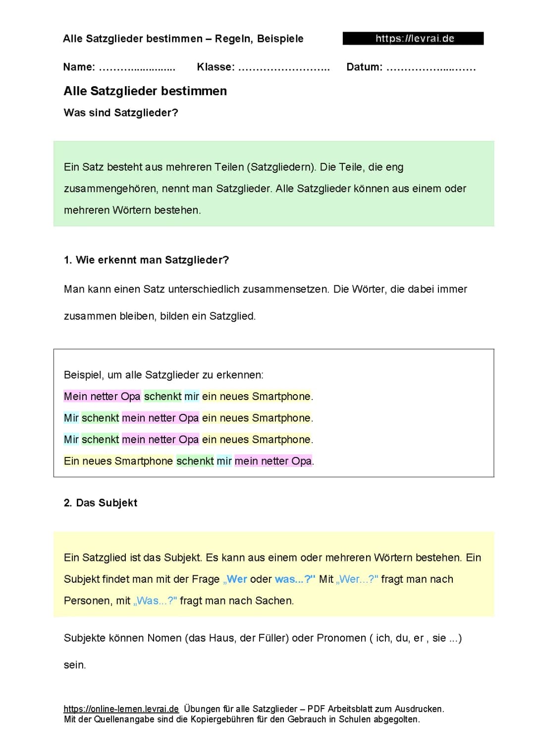 Satzglieder