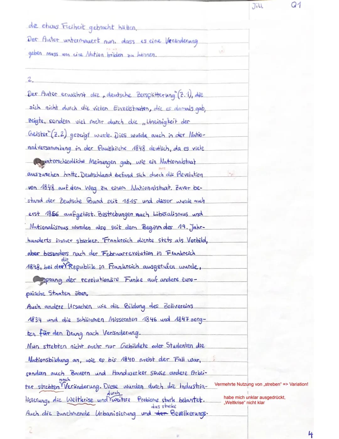 D
Geschichte LK Q1
Wertvor-
stellung von
Bishach
Klausur Nr.2
Auf dem Weg zum Nationalstaat:
Zentralisation oder Föderation¹
Jill
Quelle: Au