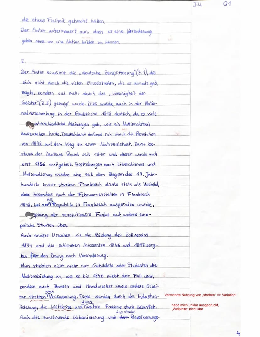 D
Geschichte LK Q1
Wertvor-
stellung von
Bishach
Klausur Nr.2
Auf dem Weg zum Nationalstaat:
Zentralisation oder Föderation¹
Jill
Quelle: Au