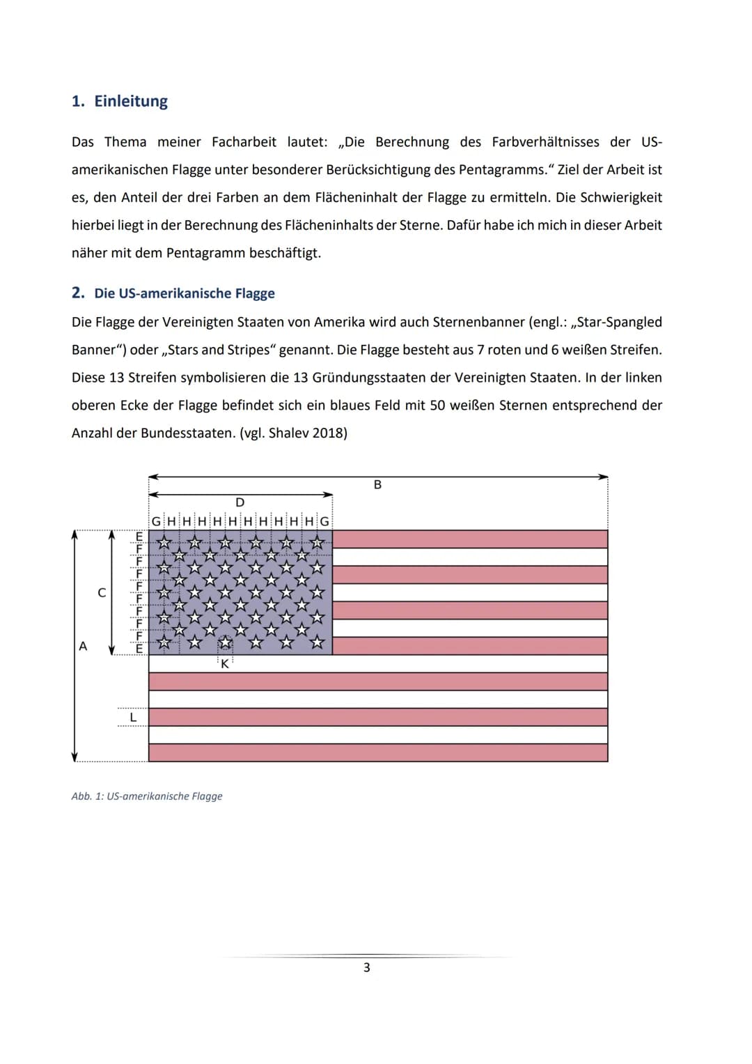 The Star-Spangled Banner
Die Berechnung des Farbverhältnisses der US-amerikanischen Flagge
unter besonderer Berücksichtigung des Pentagramms