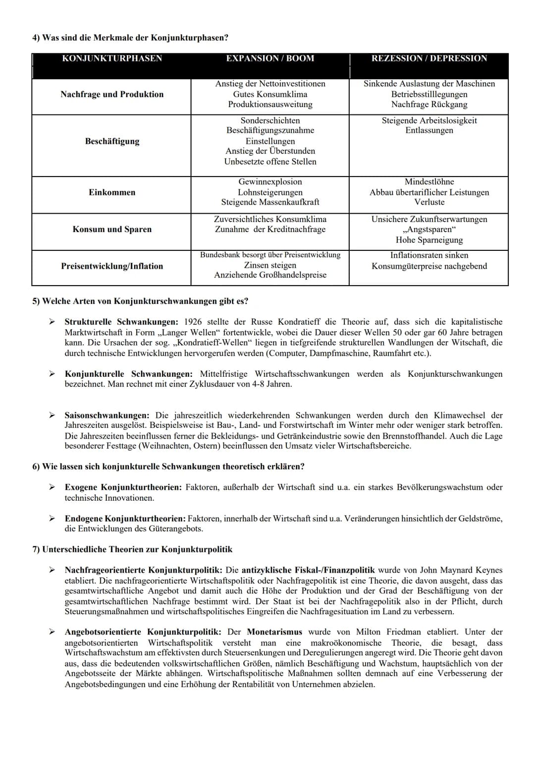 KLAUSURVORBEREITUNG
KONJUNKTURBEWEGUNGEN & KONJUNKTURPOLITIK
1) Was bedeutet eigentlich Konjunktur?
Wenn von Konjunktur die Rede ist, ist di