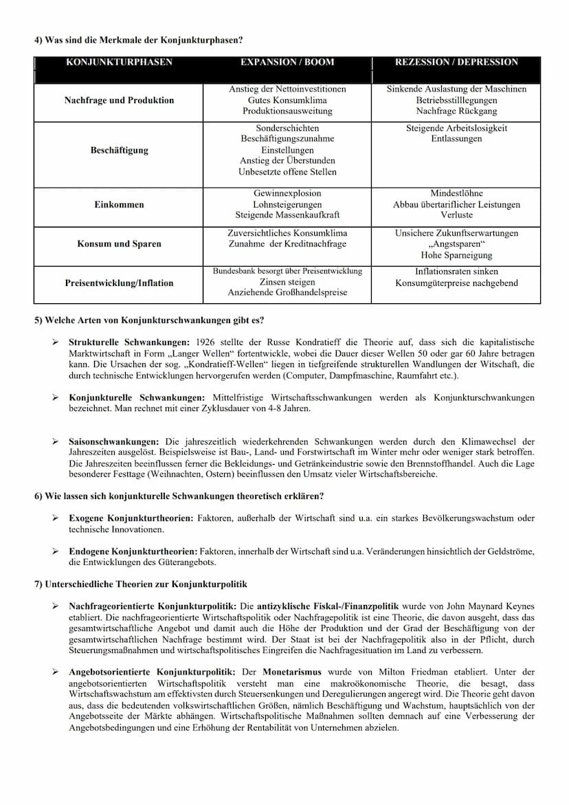 KLAUSURVORBEREITUNG
KONJUNKTURBEWEGUNGEN & KONJUNKTURPOLITIK
1) Was bedeutet eigentlich Konjunktur?
Wenn von Konjunktur die Rede ist, ist di