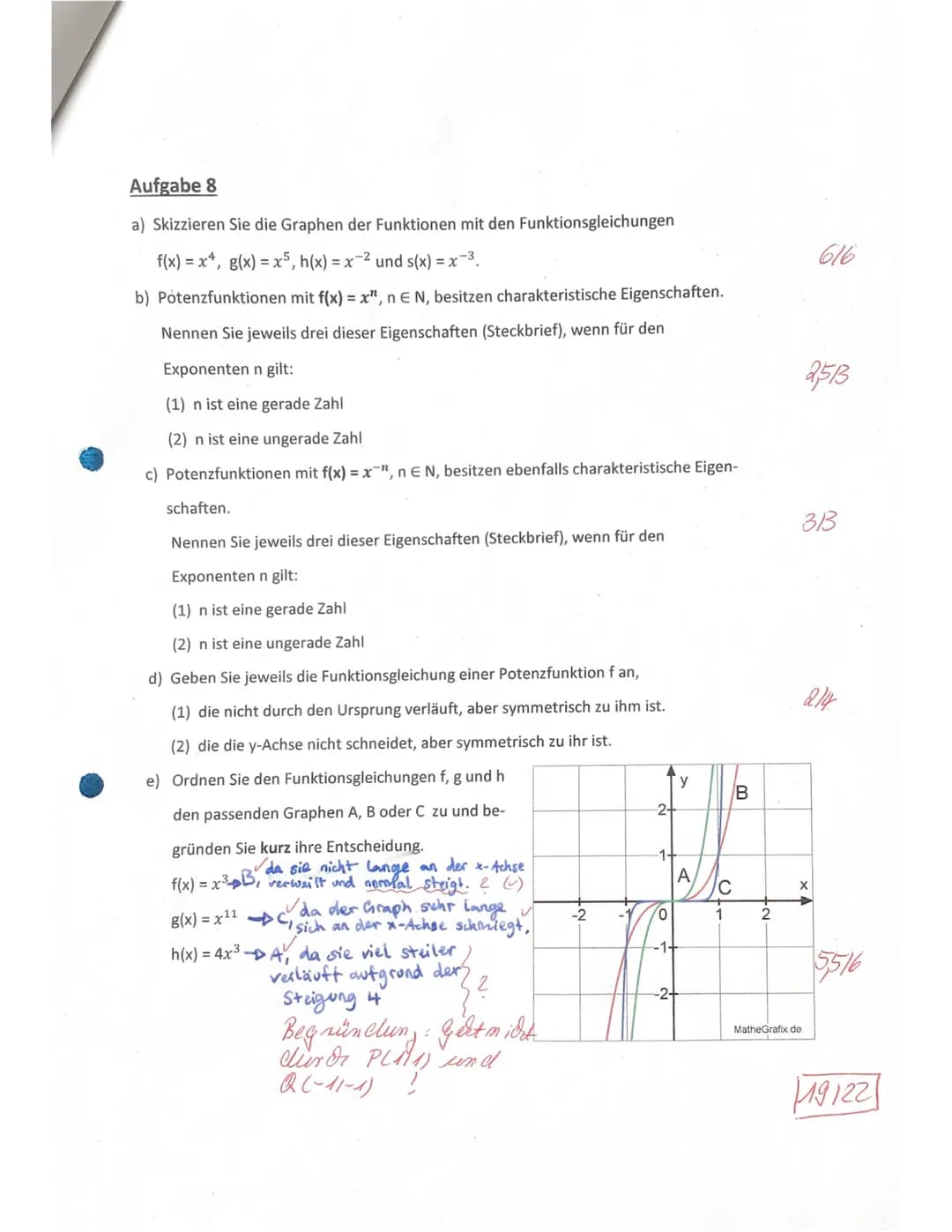 Mathe GK EF/1. Hj.
1. Klausur
Teil 1 (hilfsmittelfreier Teil)
werden kann.
Aufgabe 1
Entscheiden Sie, ob es sich bei den angegebenen Graphen