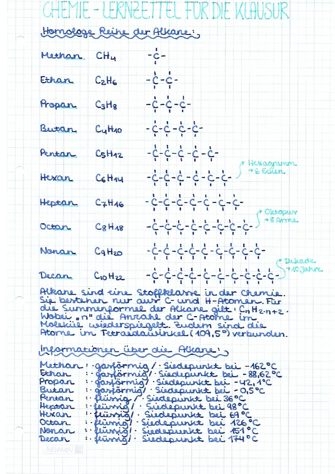 Alles über Alkane und Alkanole