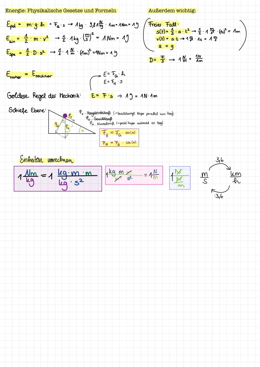 Physik Energie (10/2)
- Energie wird benötigt, um Körper zu bewegen, anzuheben, zu verformen, zu
erhitzen, ...
- Energie steckt immer in ein