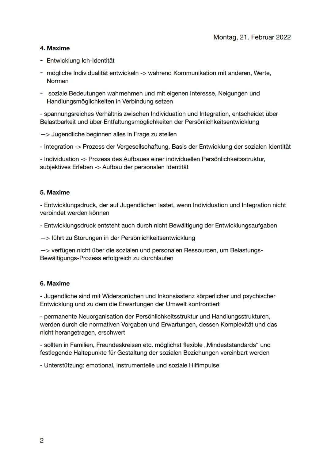Zehn Maxime der
Jugendforschung
Montag, 21. Februar 2022
sozialisationstheoretischen
1. Maxime
- Wechselspiel von Anlage und Umwelt
- Bildun
