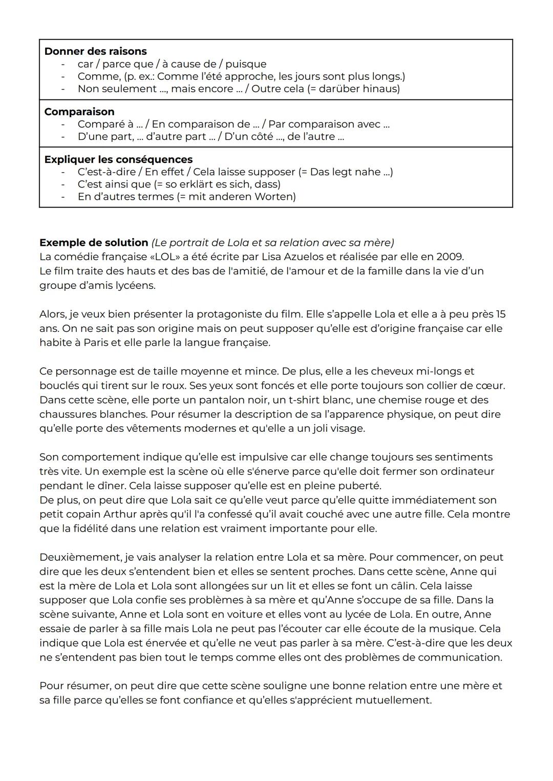 Le portrait d'un personnage
Comment écrire le portrait d'un personnage d'un film et analyser sa relation?
L'ordre du portrait
1. Information