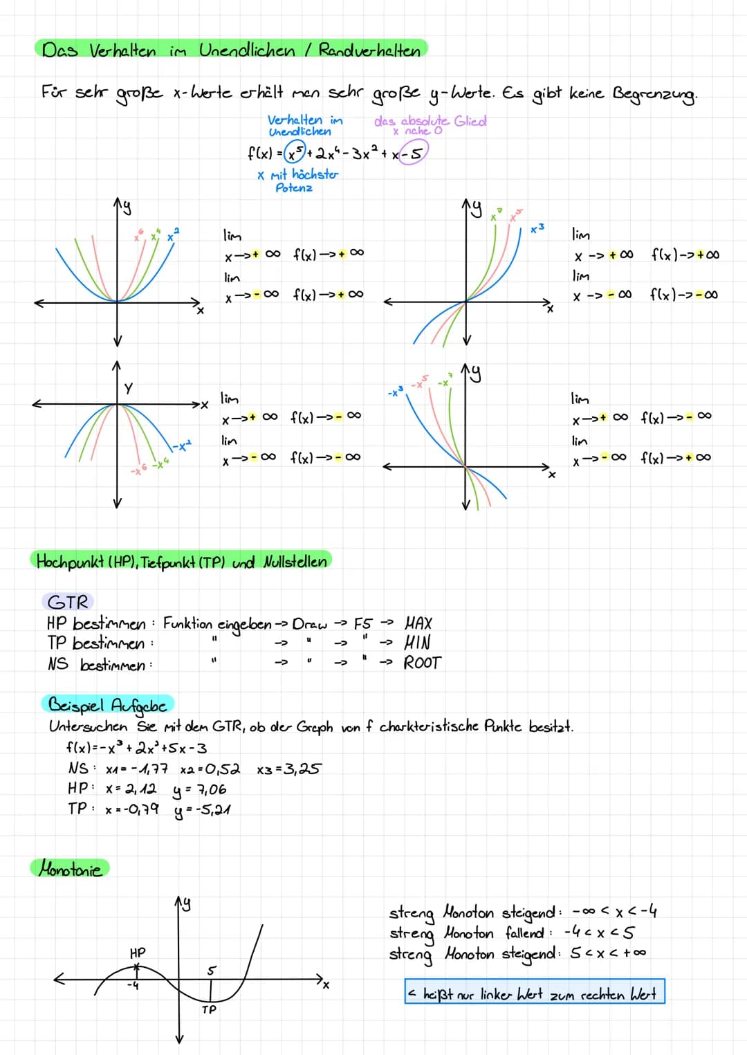 Lernzettel Funktionen
Grad funktion und Funktionswerte
f(x)=2x²+3
g(x)=2x²+3x+5
h (x) = 2x³ + 4x² + 2x+5
i(x) = x² +5² +2
g(x)=-x5-x² + 3x² 