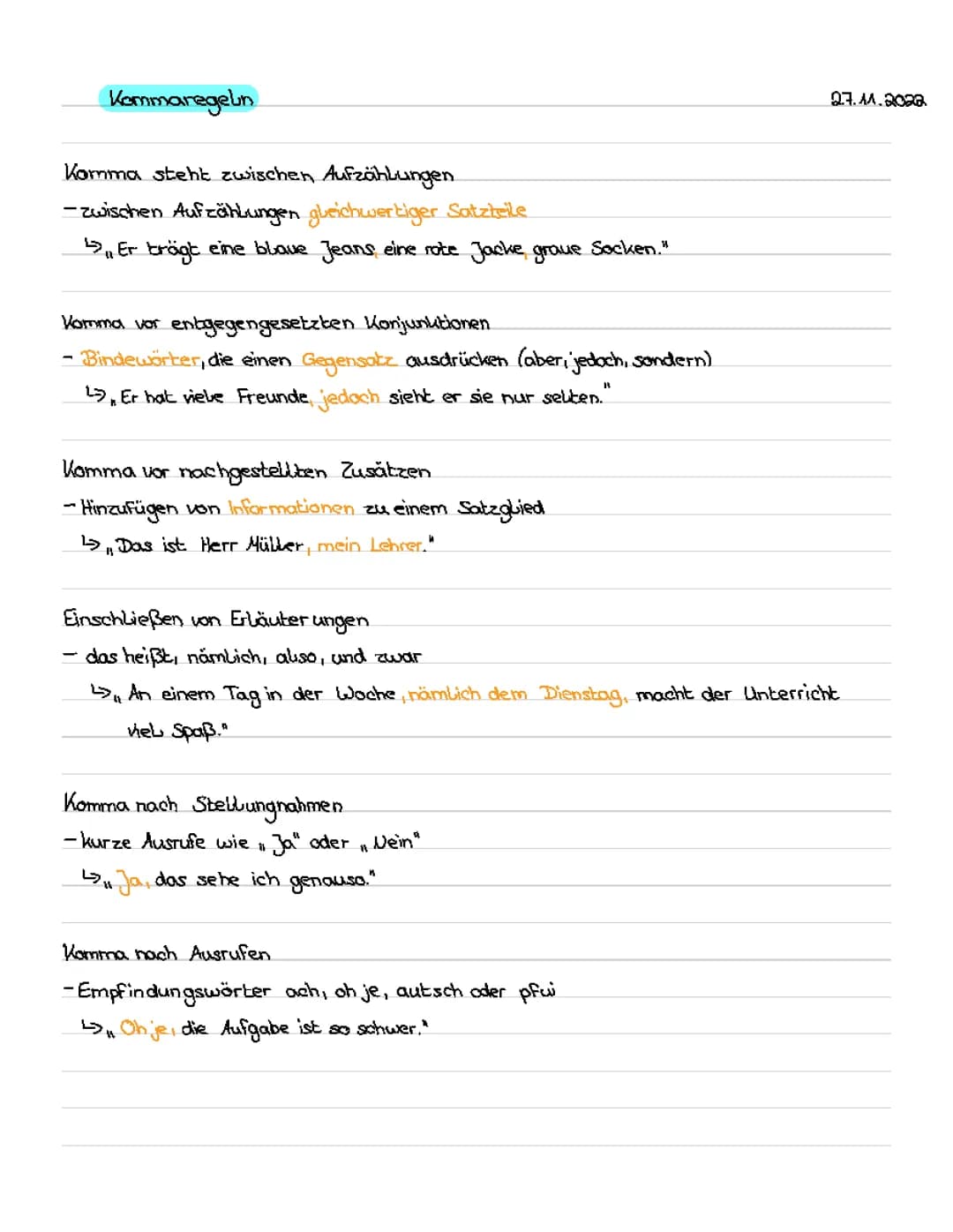 Kommasetzung