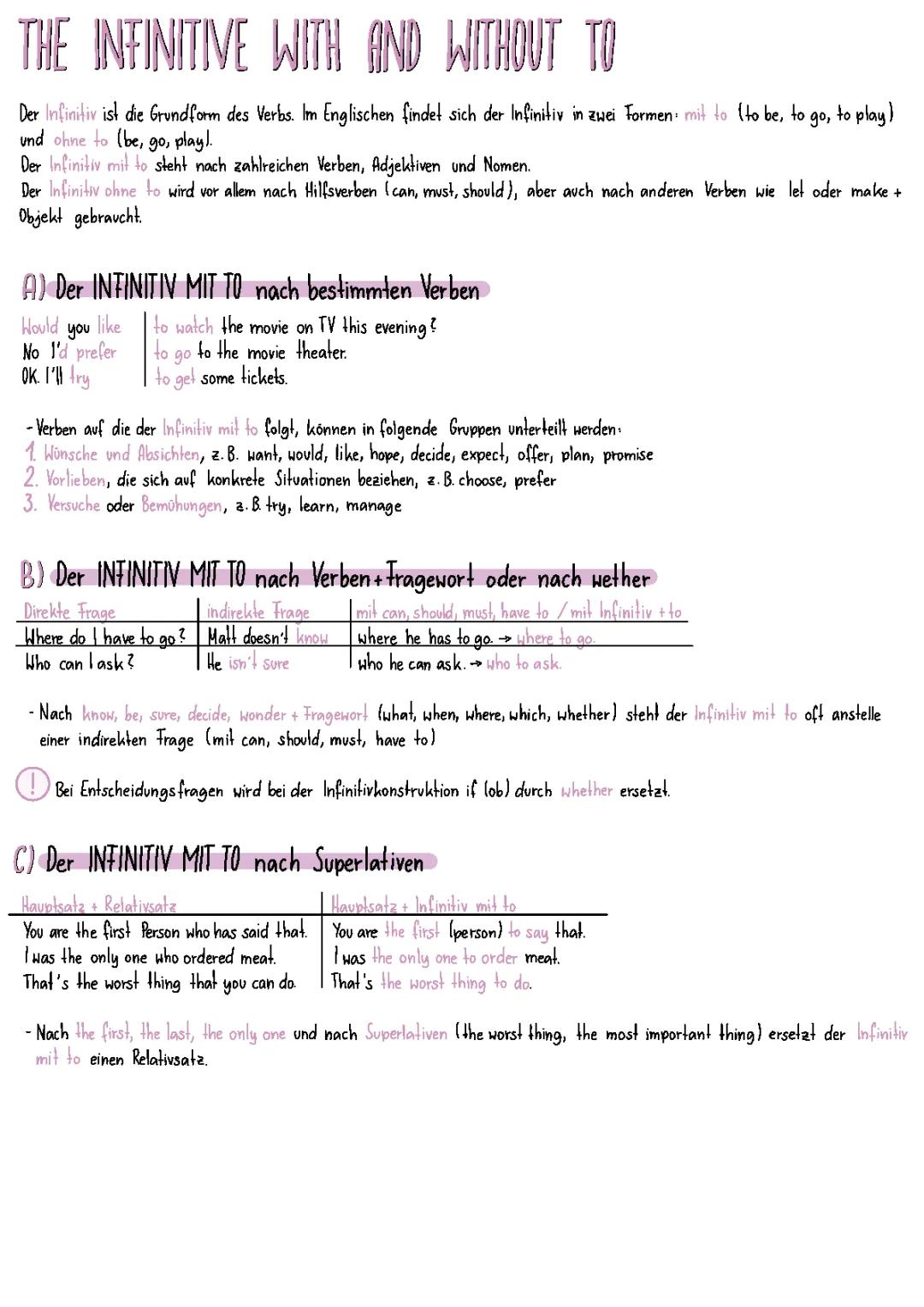 The infinitive with and without to