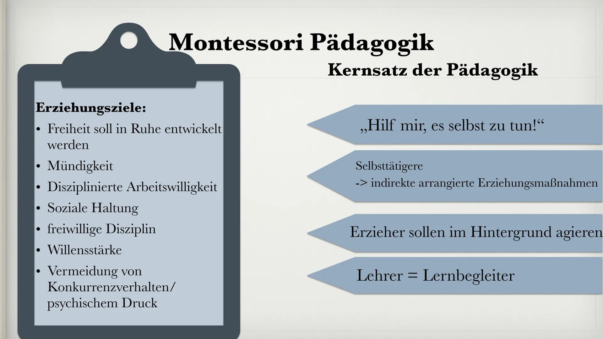 MARIA
MONTESSORI
von
Jenny und Lara ●
●
●
●
●
●
●
●
●
●
●
●
Motto
Biographie
Grundannahmen
Montessori Pädagogik
Voraussetzung des Kindes
Sen