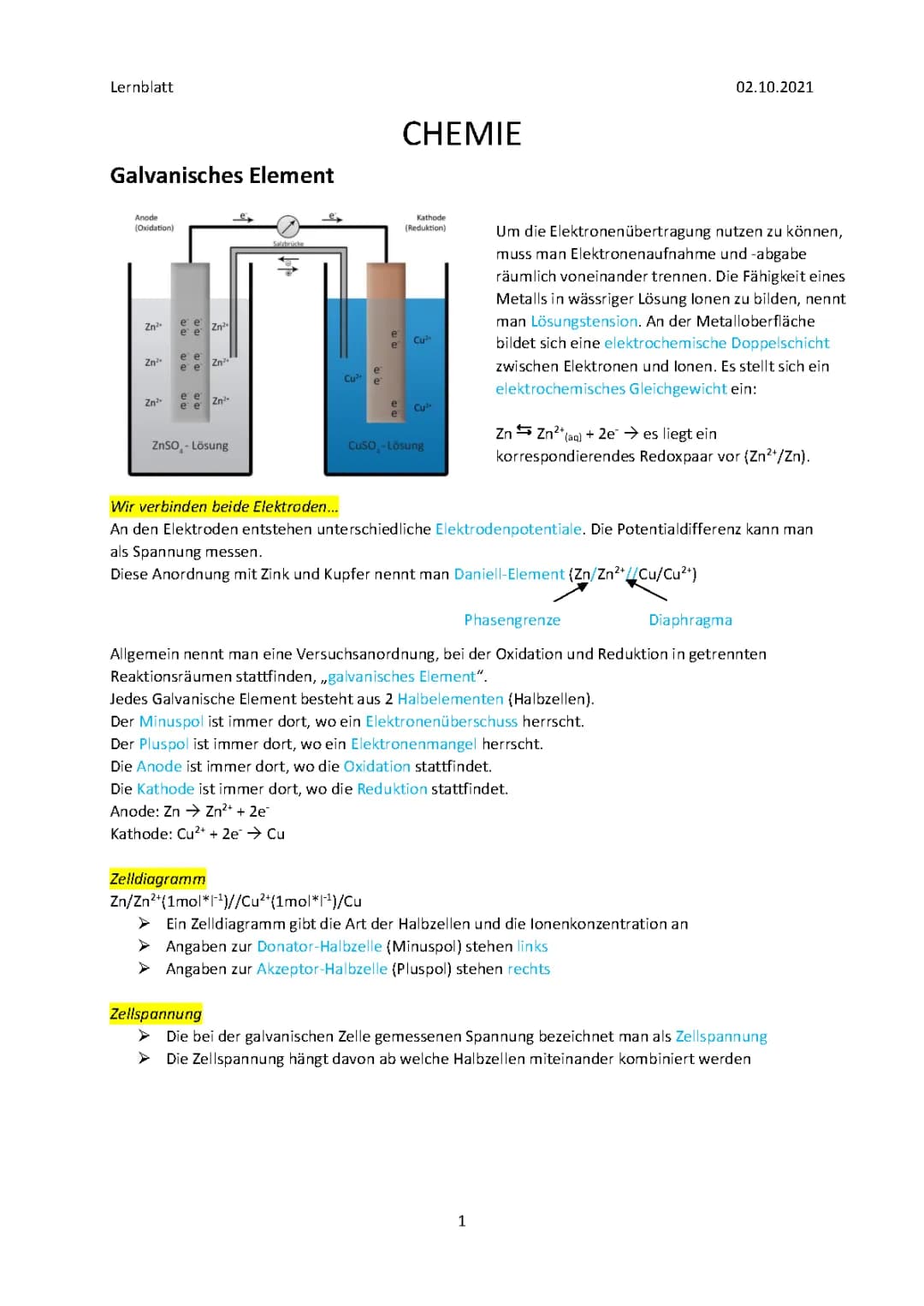 Galvanisches Element 