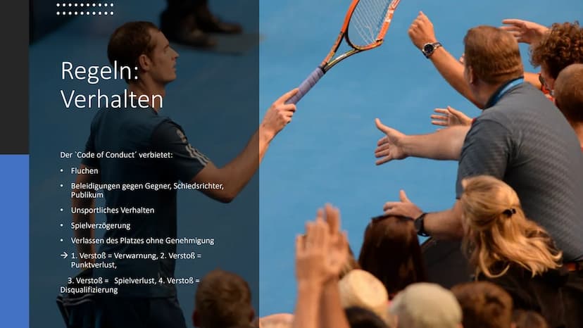 Tennis Gliederung
Geschichte
• Spielfeld (Maße & Belag)
Regeln
Technik & Schläge
• Turniere
●
• 4 Grand Slams Geschichte
●
●
ARE YAPONY
Fran