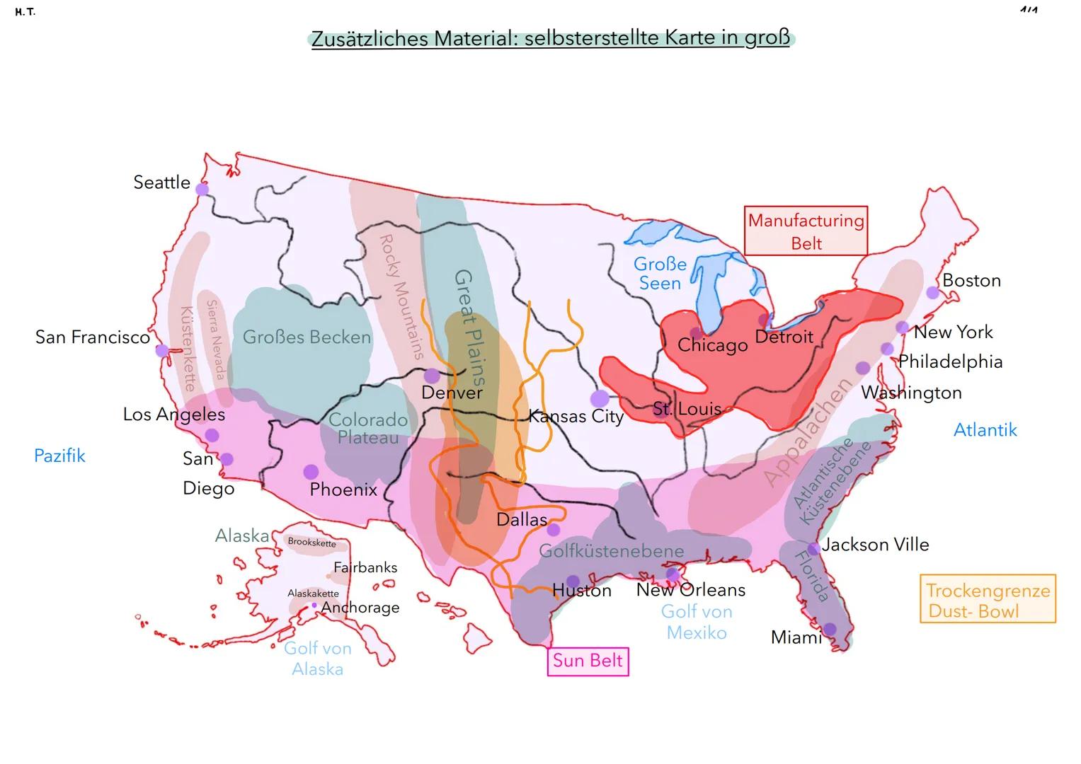 Η.Τ.
USA Vereinigte Staaten von Amerika,
1. Geographische Lage
- Land in Nordamerika
- Mexiko (Süden) und kanada (Osten)
- Nachbar lander
- 