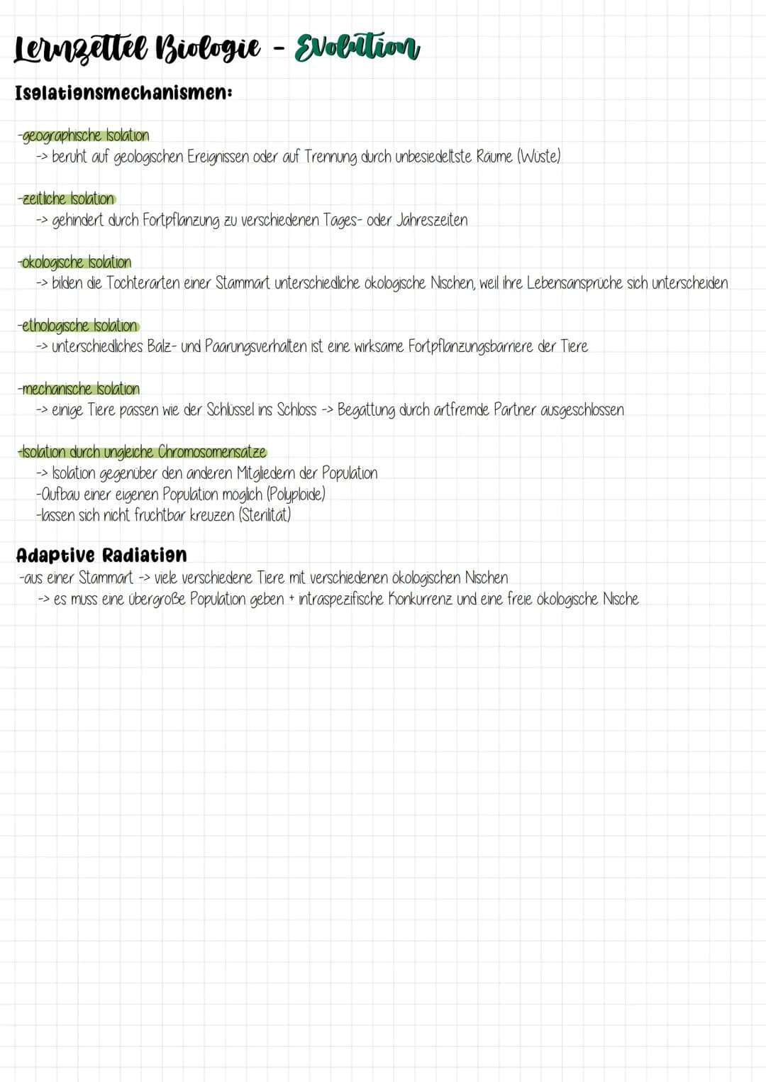 Biologie Lernzettel zum Thema:
Evolution Lernzettel Biologie - Evolution
Evolutionstheorien:
-Carl von Linné (1707-1778)
-> Ortenkonstanz
->