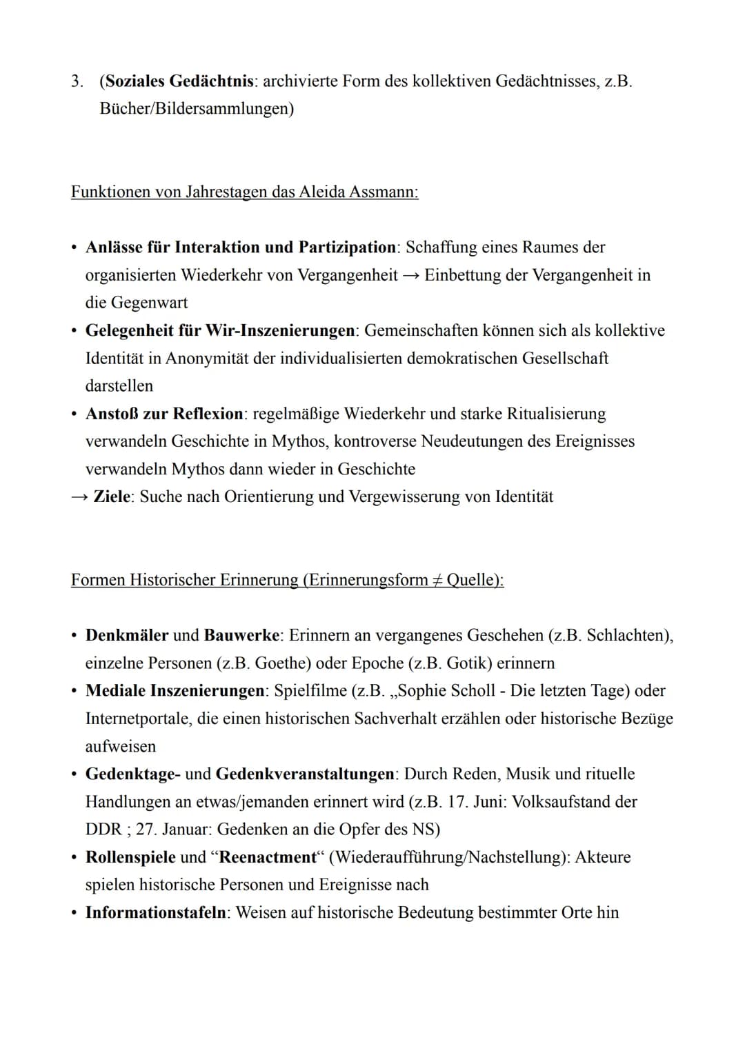 Geschichte LK - Abitur 2022
Lernzettel
13.2.: Nationale Gedenk- und Feiertage
Kernmodul: Geschichtsbewusstsein und Geschichtskultur
Begriffl