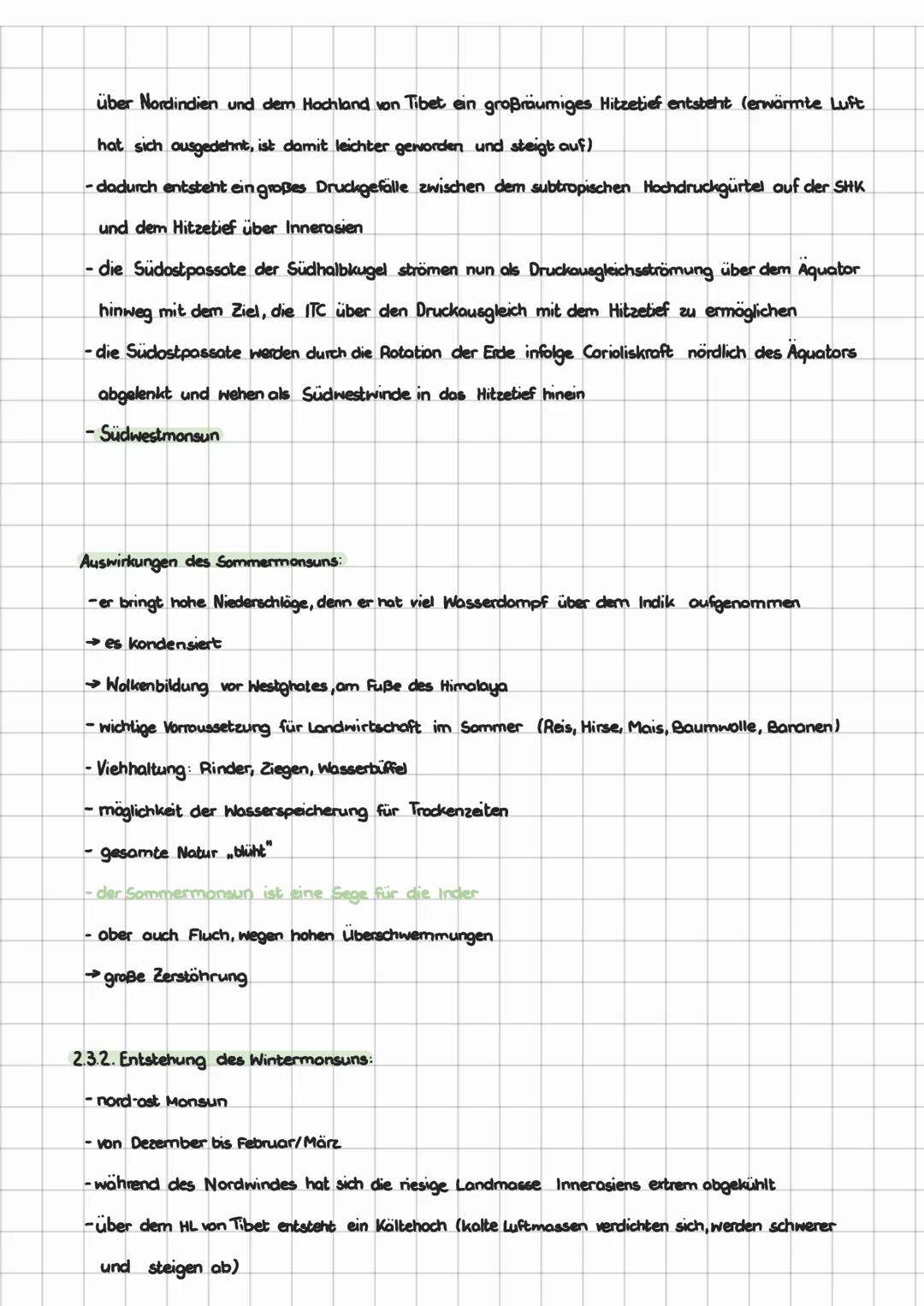 Indien unter dem Einfluss des tropischen Monsuns - Fluch oder Segen für die Inder?
2.1.Begriff: Monsun
Großräumige Luftströmung, die jahresz