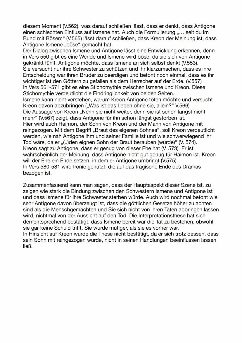 Dramenszenenanalyse
Das Drama ,,Antigone wurde erstmals 442 v. Chr. Von Sophokles verfasst und
stammt somit aus der Antike. Es handelt vom K