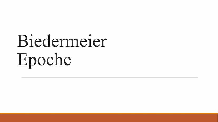Literatur
• Die Menschen der Biedermeierzeit hatten kein Interesse an politischen Schriften. Literatur sollte
ästhetisch sein und sich in da