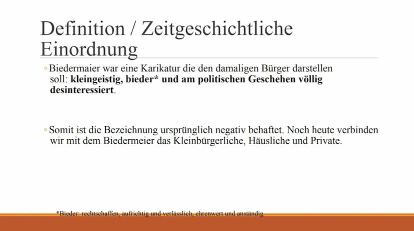 Literatur
• Die Menschen der Biedermeierzeit hatten kein Interesse an politischen Schriften. Literatur sollte
ästhetisch sein und sich in da