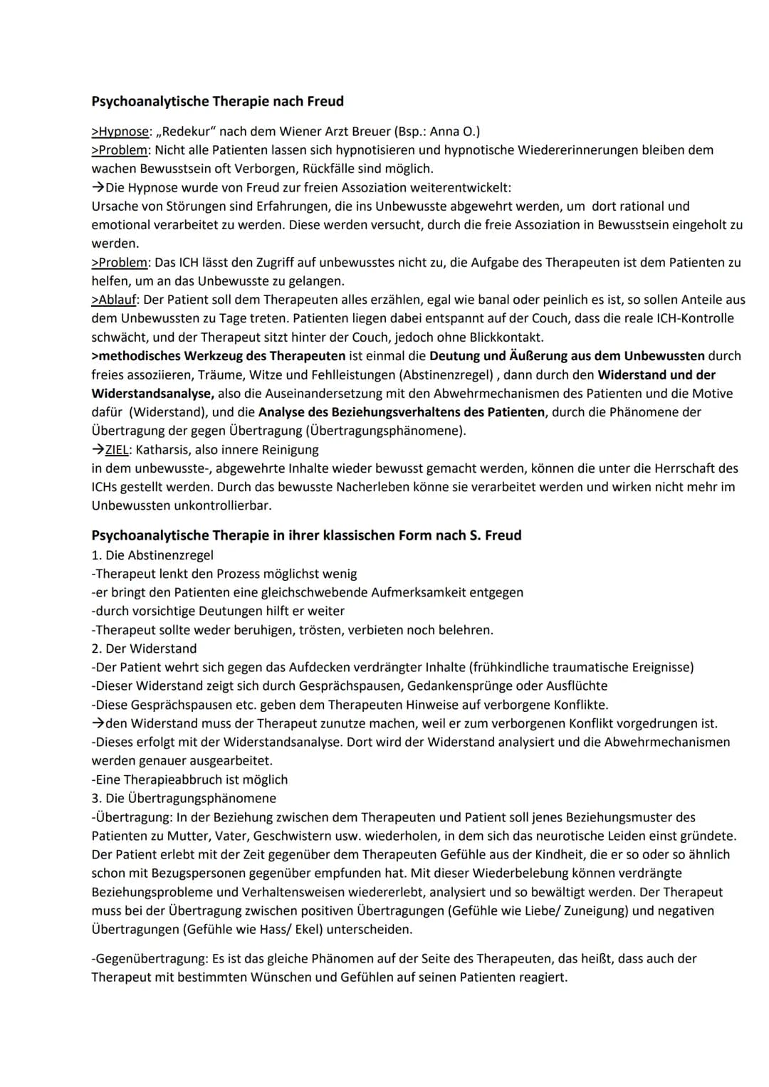 Sigmund Freud
Psychoanalyse:
→Zerlegung der Seele, Untersuchung bzw. Enträtselung der Seele
→psychologische Theorie, psychotherapeutische Be