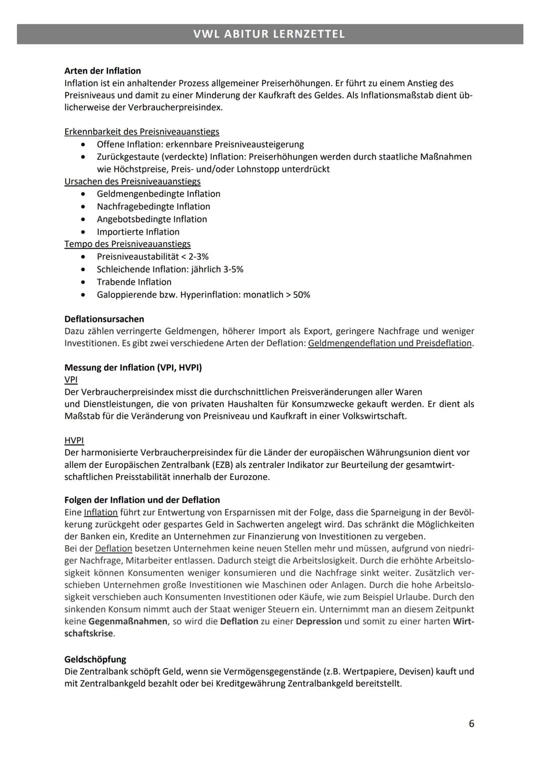 VWL ABITUR LERNZETTEL
Lerngebiet 4: Grundlagen der Wirtschaftspolitik
Konjunkturbegriff
Die in gewisser Regelmäßigkeit auftretenden mehrjähr