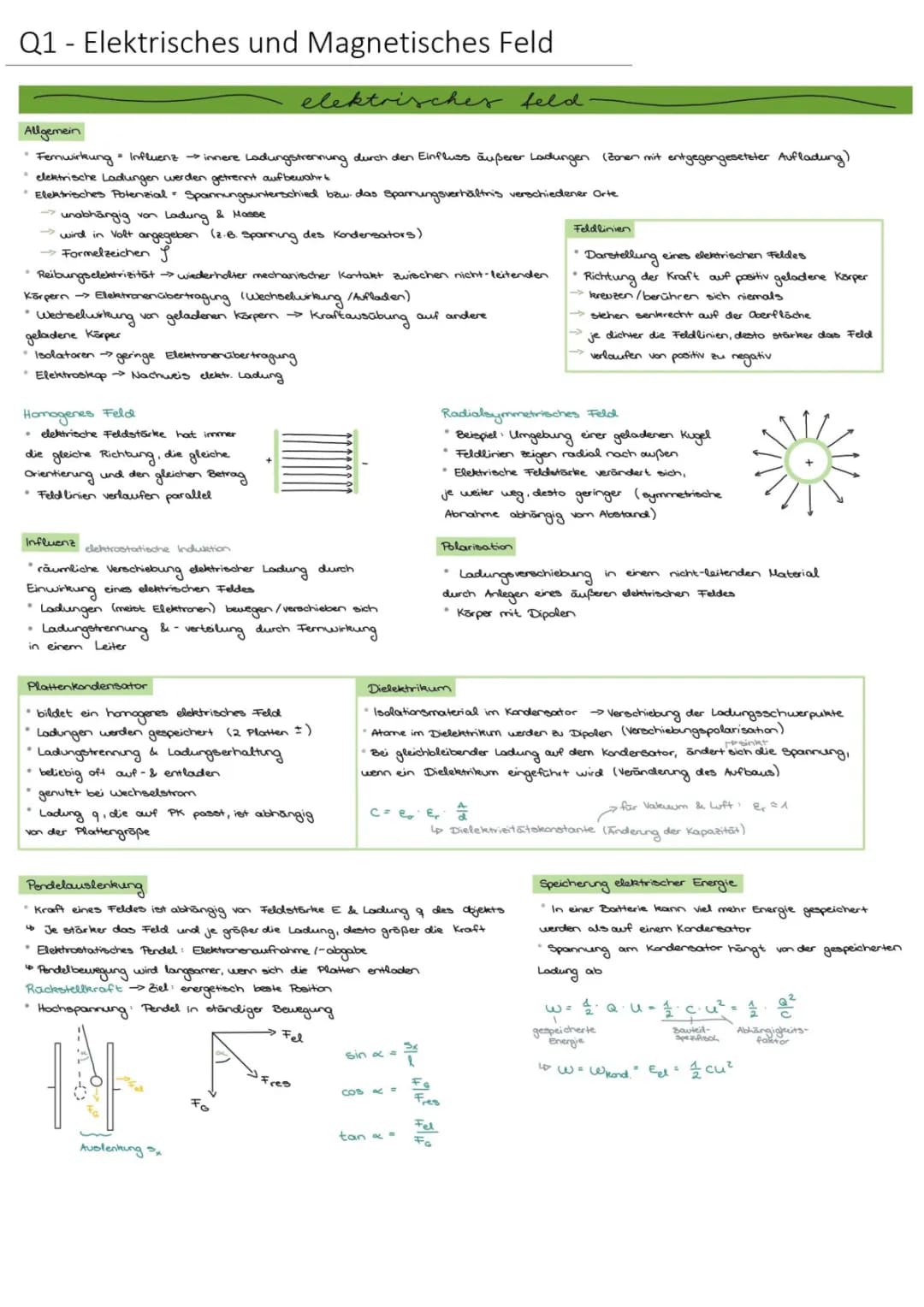 Q1 - Elektrisches und Magnetisches Feld Abitur