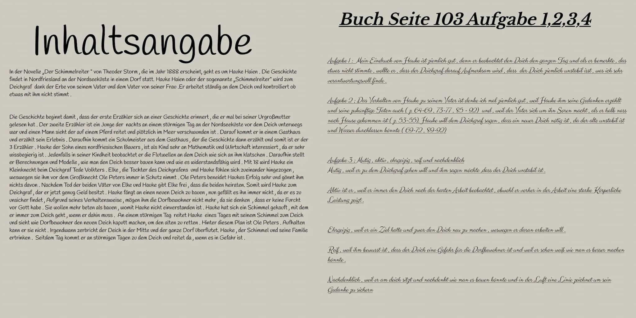 Der
Schimmelreiter Inhaltsangabe
In der Novelle „Der Schimmelreiter "von Theoder Storm, die im Jahr 1888 erscheint, geht es um Hauke Haien. 