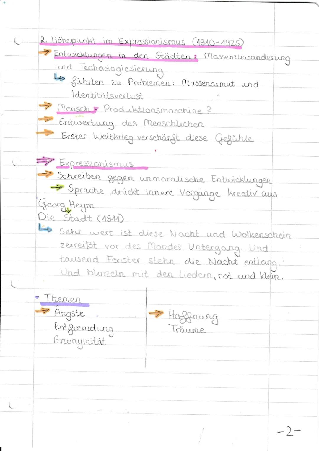 Großstadtlyrik

Beschreibung: Am Umbruch zum 20. Jahrhundert
hatten sich die Menschen zuvor nicht
gekannten Problemen zu stellen: Der stetig