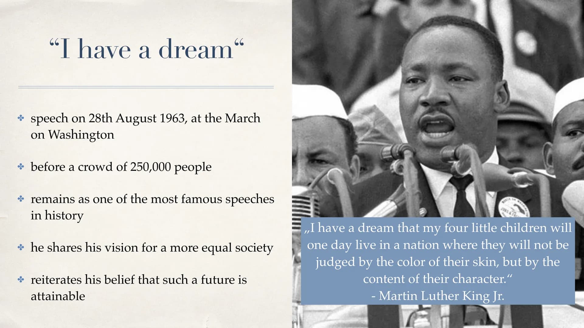 
<h2 id="biography">Biography</h2>
<p>Martin Luther King, also known as Michael King Jr, was born on January 15th, 1929 in Atlanta, USA. He 