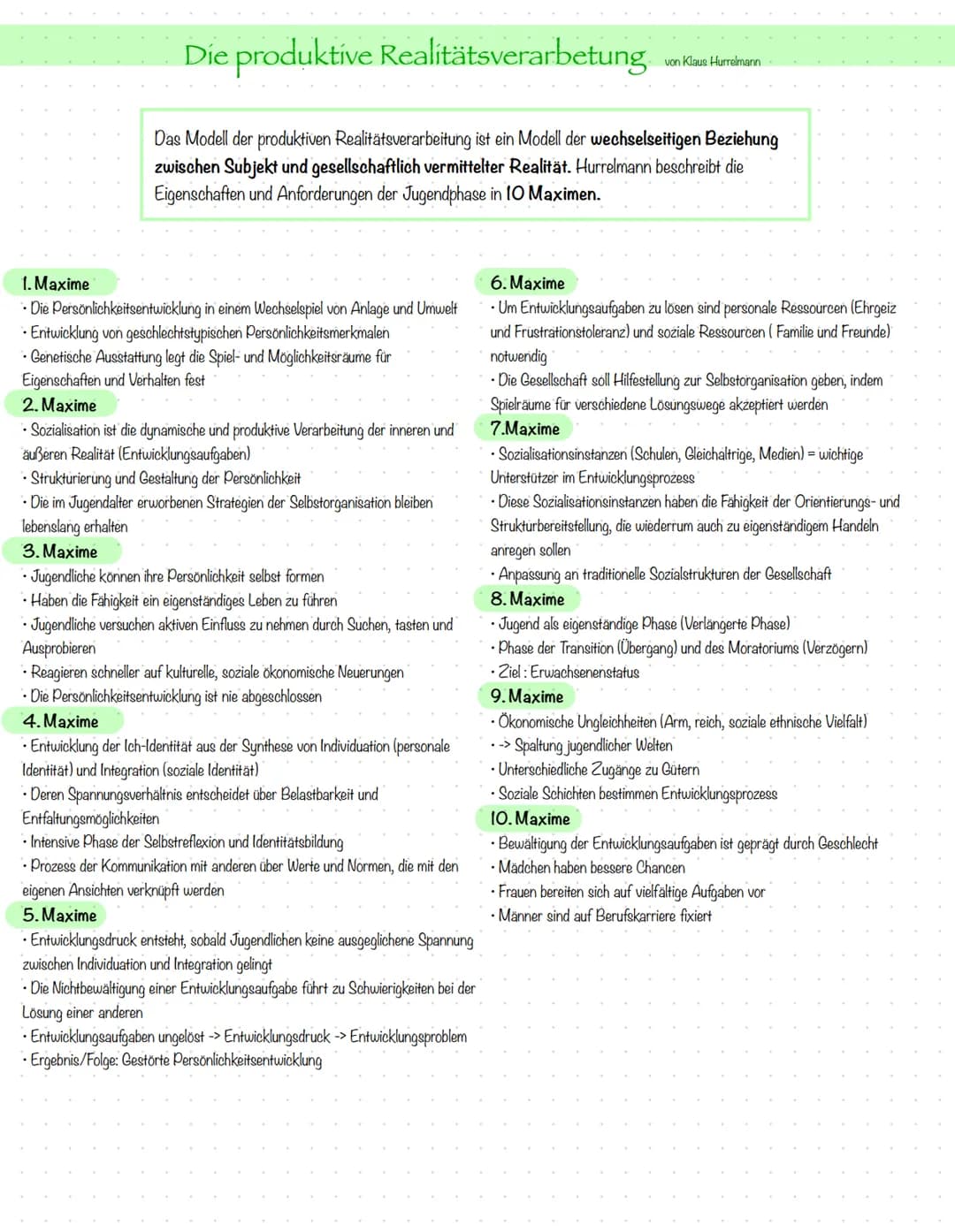 Die produktive Realitätsverarbetung
Das Modell der produktiven Realitätsverarbeitung ist ein Modell der wechselseitigen Beziehung
zwischen S