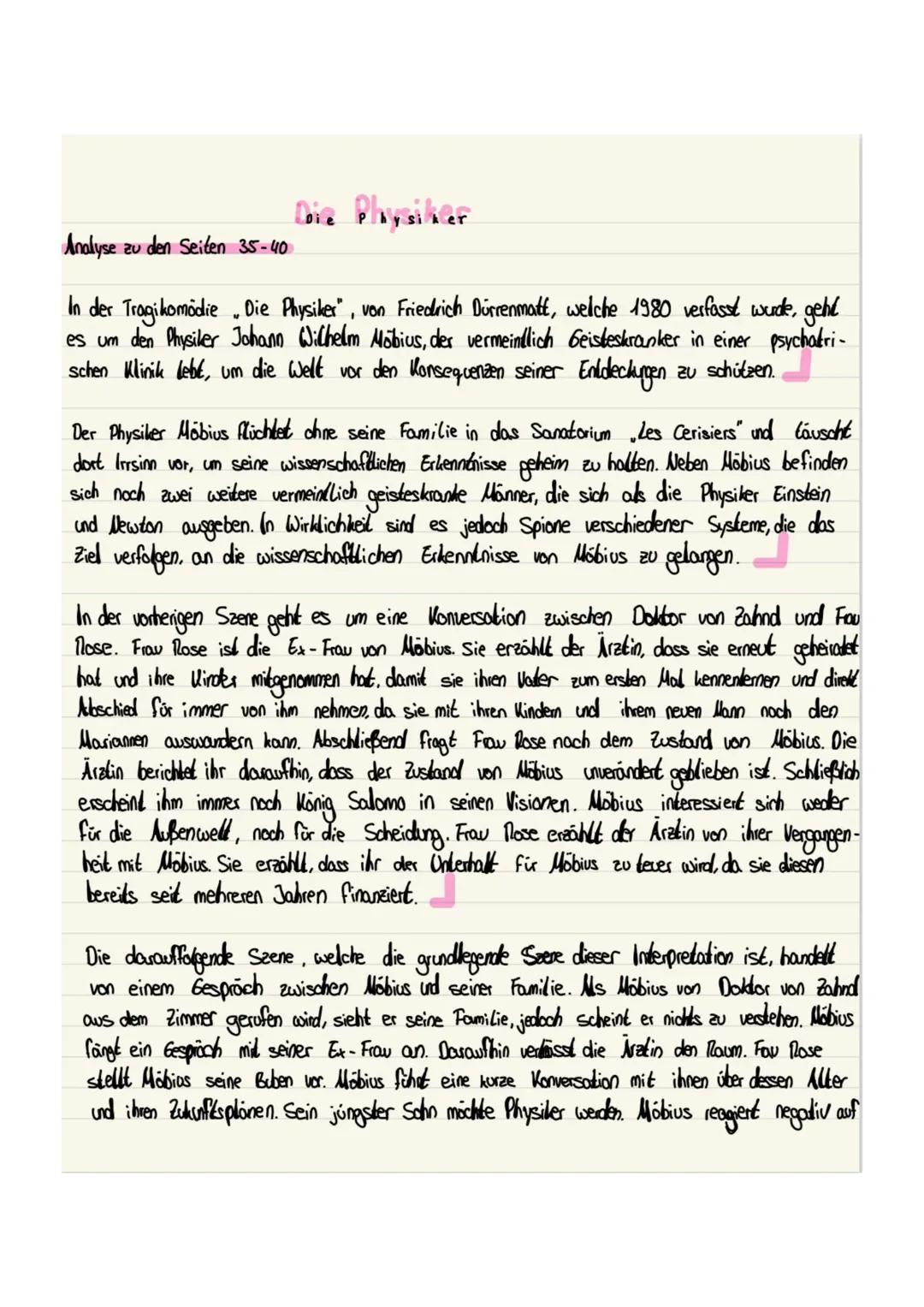 Die Physiker: Detaillierte Analyse der Seiten 35-40