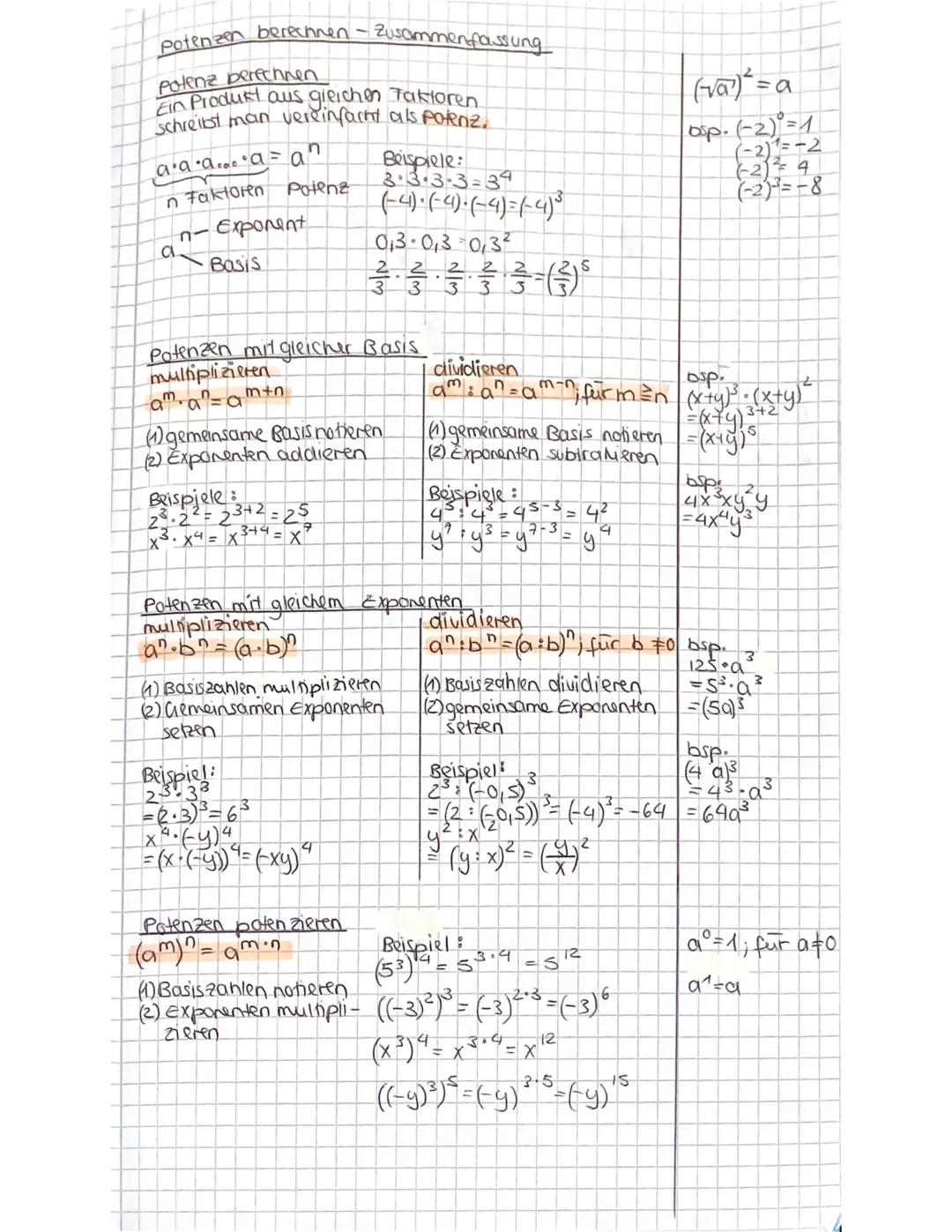 Lerne die Potenzregeln für gleiche Basis und rechne mit negativen Exponenten!