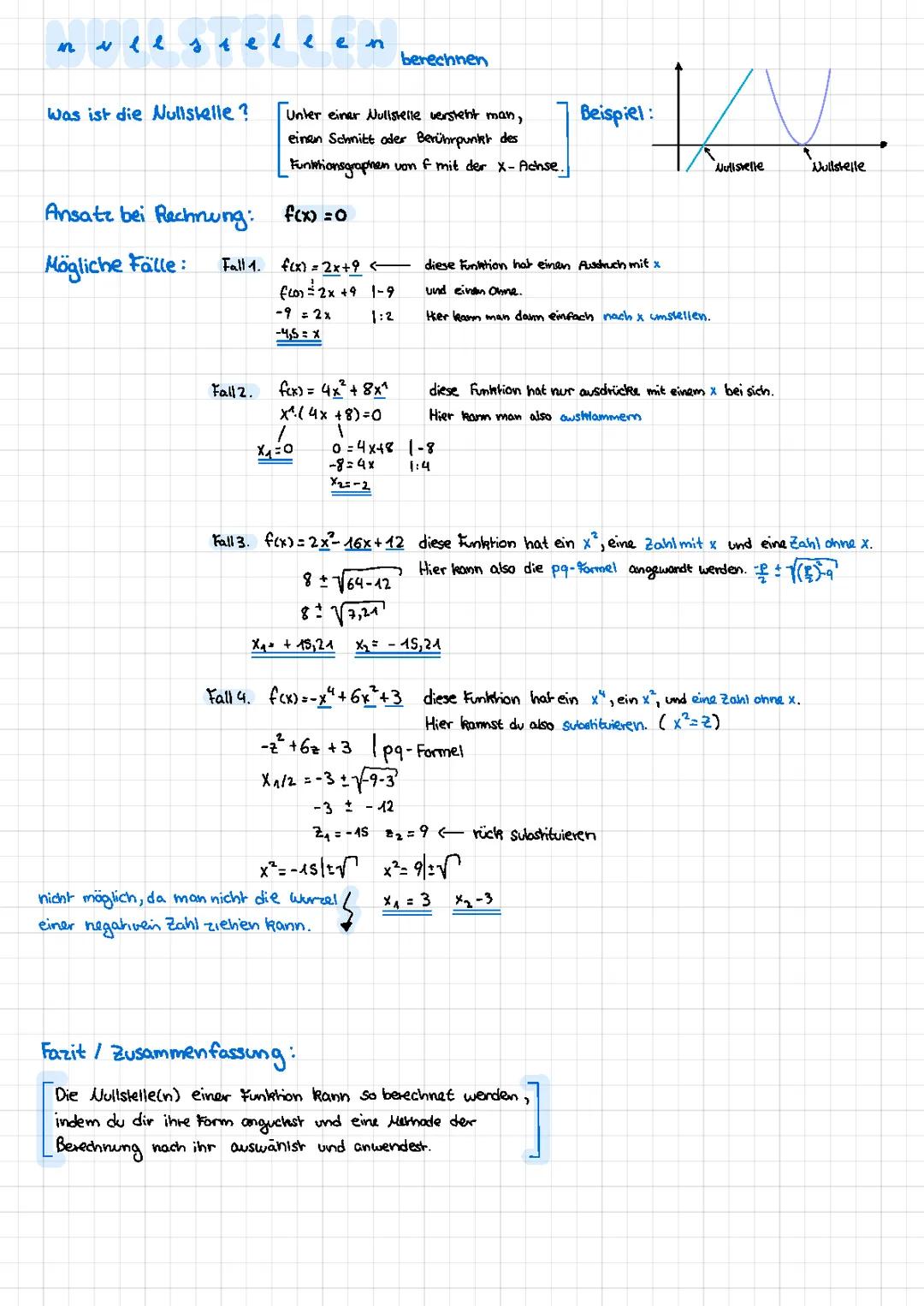 Nullstellen berechnen