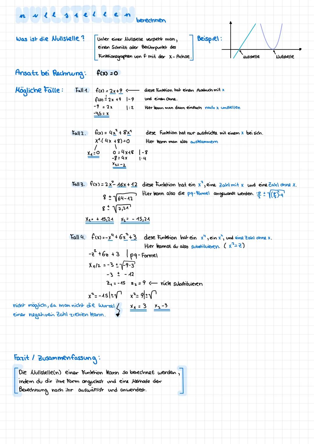 null s tele
Was ist die Nullstelle?
Fall 2.
Ansatz bei Rechnung:
f(x)=0
Mögliche Fälle: Fall 1. f(x) = 2x+9 <-
f(0) = 2x +91-9
1:2
-9 = 2x
-