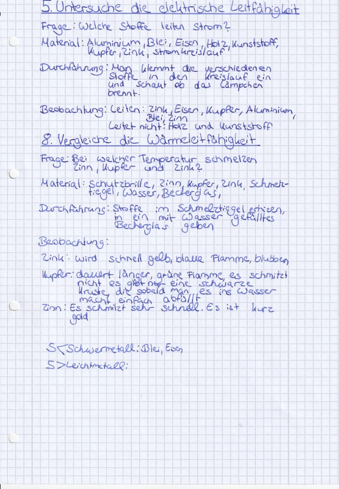 
<p>Die Klasse 5 untersucht die elektrische Leitfähigkeit von verschiedenen Stoffen. Die Fragestellung lautet: Welche Stoffe leiten Strom? A