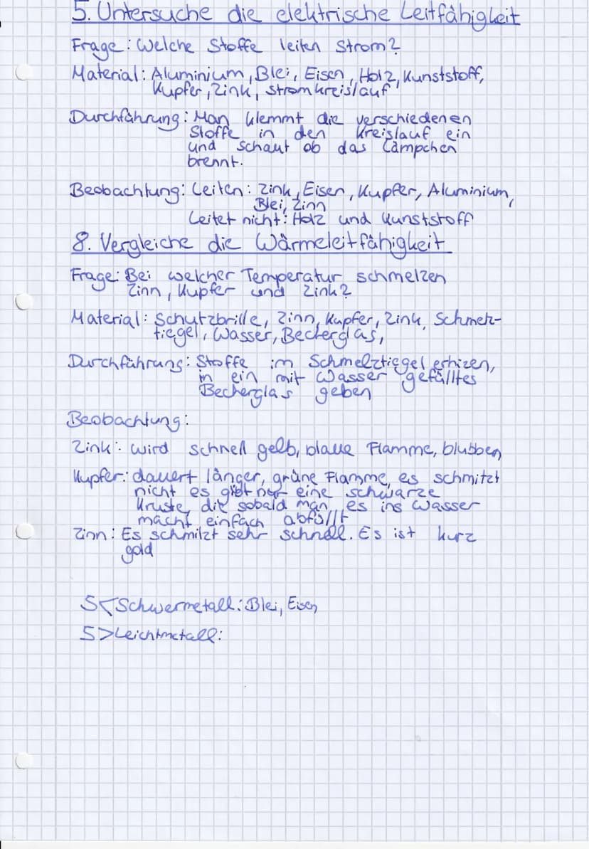 
<p>Die Klasse 5 untersucht die elektrische Leitfähigkeit von verschiedenen Stoffen. Die Fragestellung lautet: Welche Stoffe leiten Strom? A