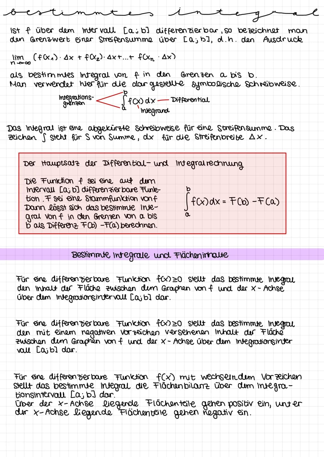 INTEGRALRECHNUNG
Streifen methode
ANALUSI
Die Fläche wird in eine Anzahl von
vertikalen Streifen unterteilt. Die Fläche
eines solchen Streif