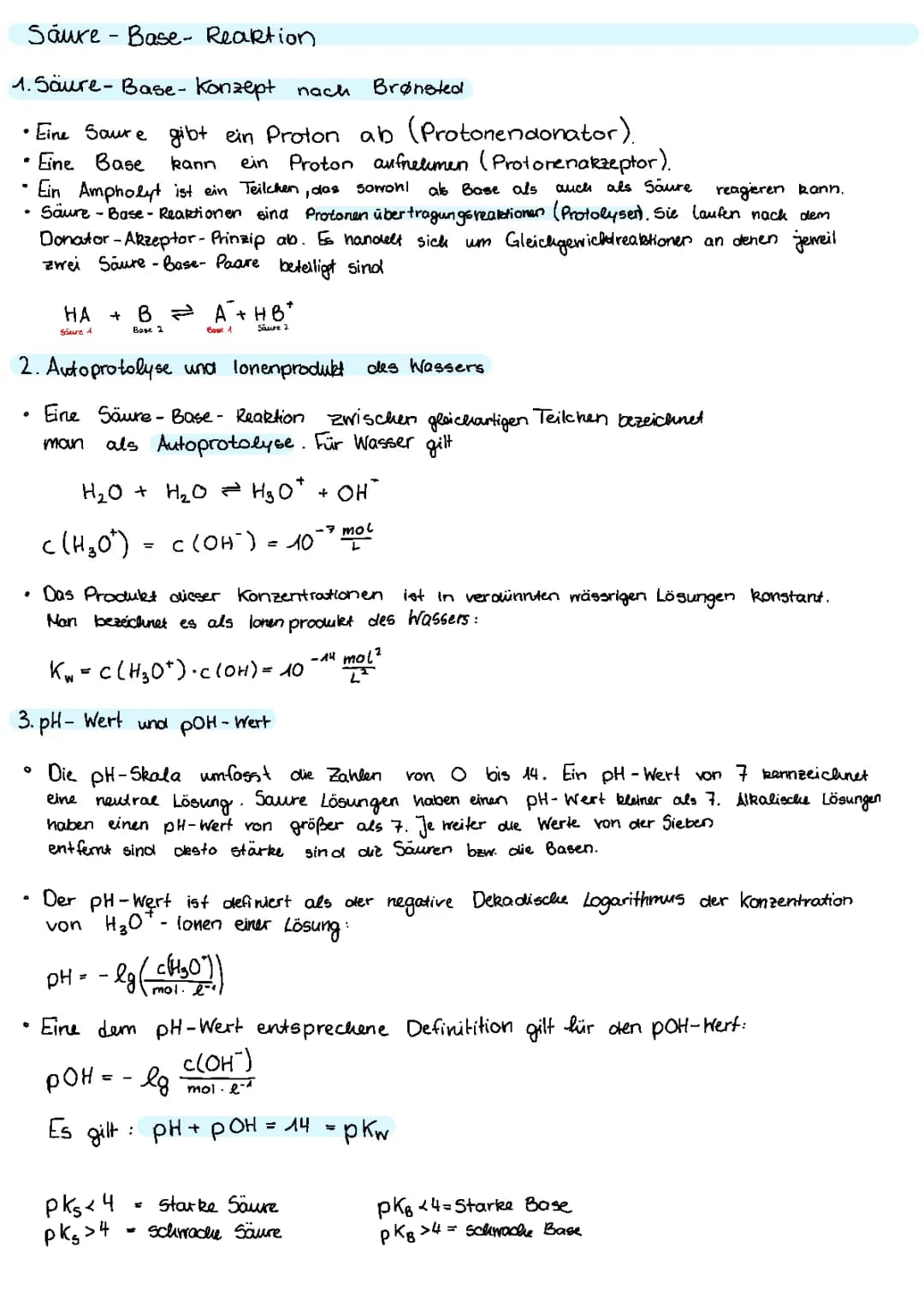 Säure-Base-Reaktionen