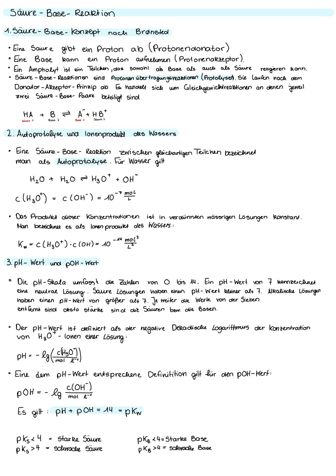 Säure-Base- Reaktion.
1. Säure-Base- Konzept nach
Eine Saure gibt ein Proton ab (Protonendonator)
Proton aufnehmen (Protonenakzeptor).
Eine 