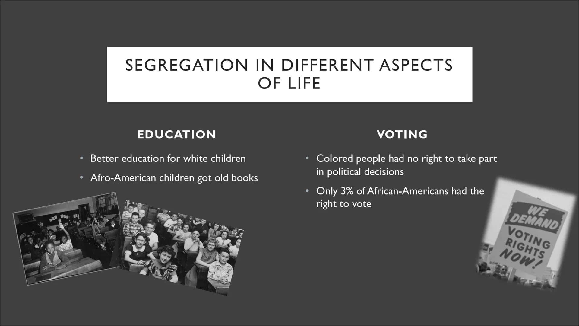 Subject:
Teacher:
Lecturer:
Racial segregation
1. WHAT DOES "RACIAL SEGREGATION" MEAN?
"Racial segregation is the separation, either by or b