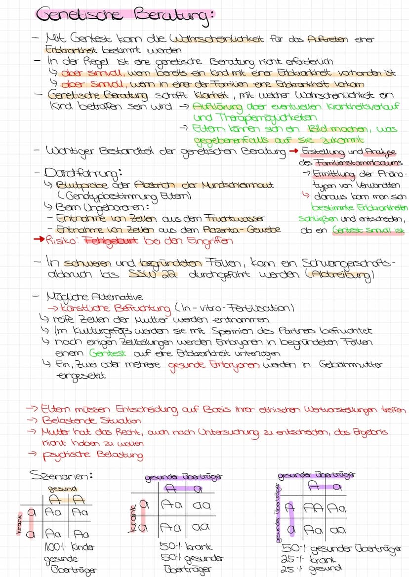 Bo Arbeit Genetik
Begriffe:
reinerbig - homozygot
=
4 da oder AA
→>>>
2 gleiche Allele
mischerbig - heterozygot
↳ Ab
Genotyp
Phänotyp
Gen: E