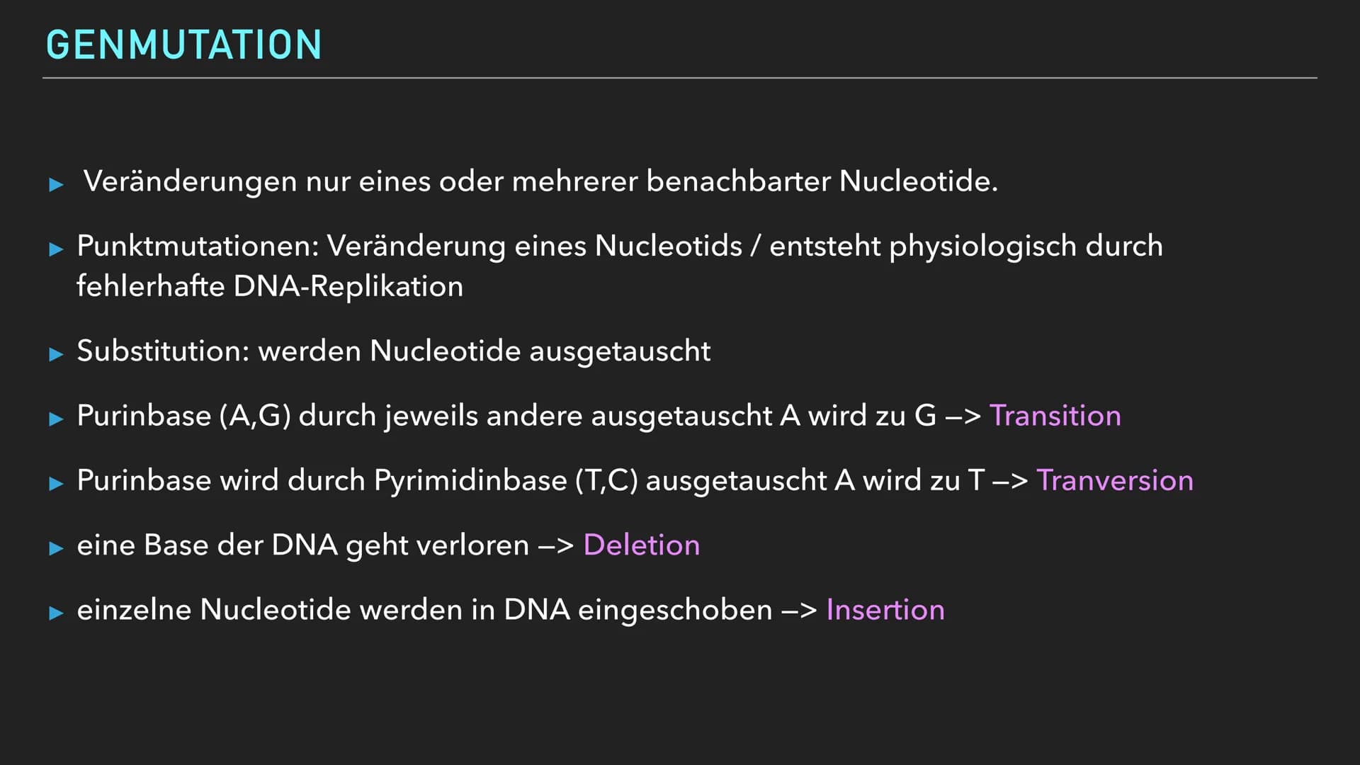 EMMA WAGENKNECHT
MUTATION GLIEDERUNG
Mutation Definition
► Mutation allgemein
► Ursachen
► Genommuationen
► Chromosomenmutation
► Genmutatio