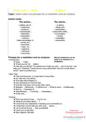 Know Useful verbs and phrases for a mediation and an analysis »💂« thumbnail